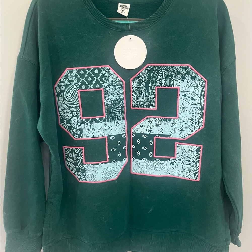Green Paisley Print Sweatshirt‎